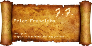Fricz Franciska névjegykártya